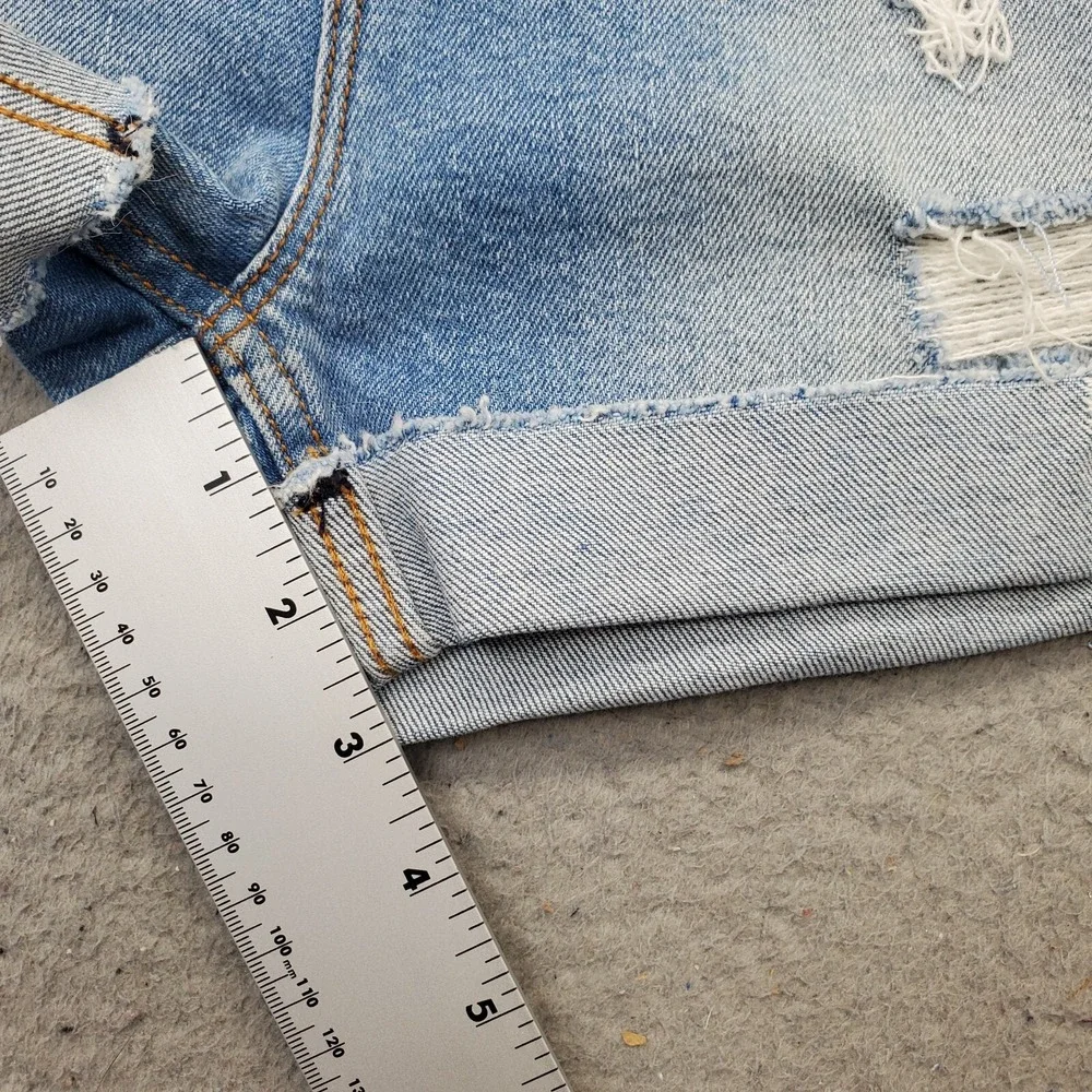 VIGOSS‎ Marley Shorts Women's 26 Blue Cuffed Distressed Medium Wash 5 Button Fly - Picture 4 of 7